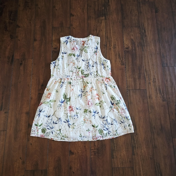 Johnny Was Jade Caprice Women Floral Lace Up Eyelet Silk Blend Mini Dress Size L - Picture 7 of 10